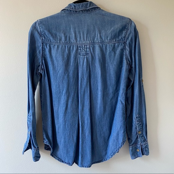 ๐ EUC Anthropologie Cloth & Stone chambray shirt XS super soft tencel - Picture 6 of 7